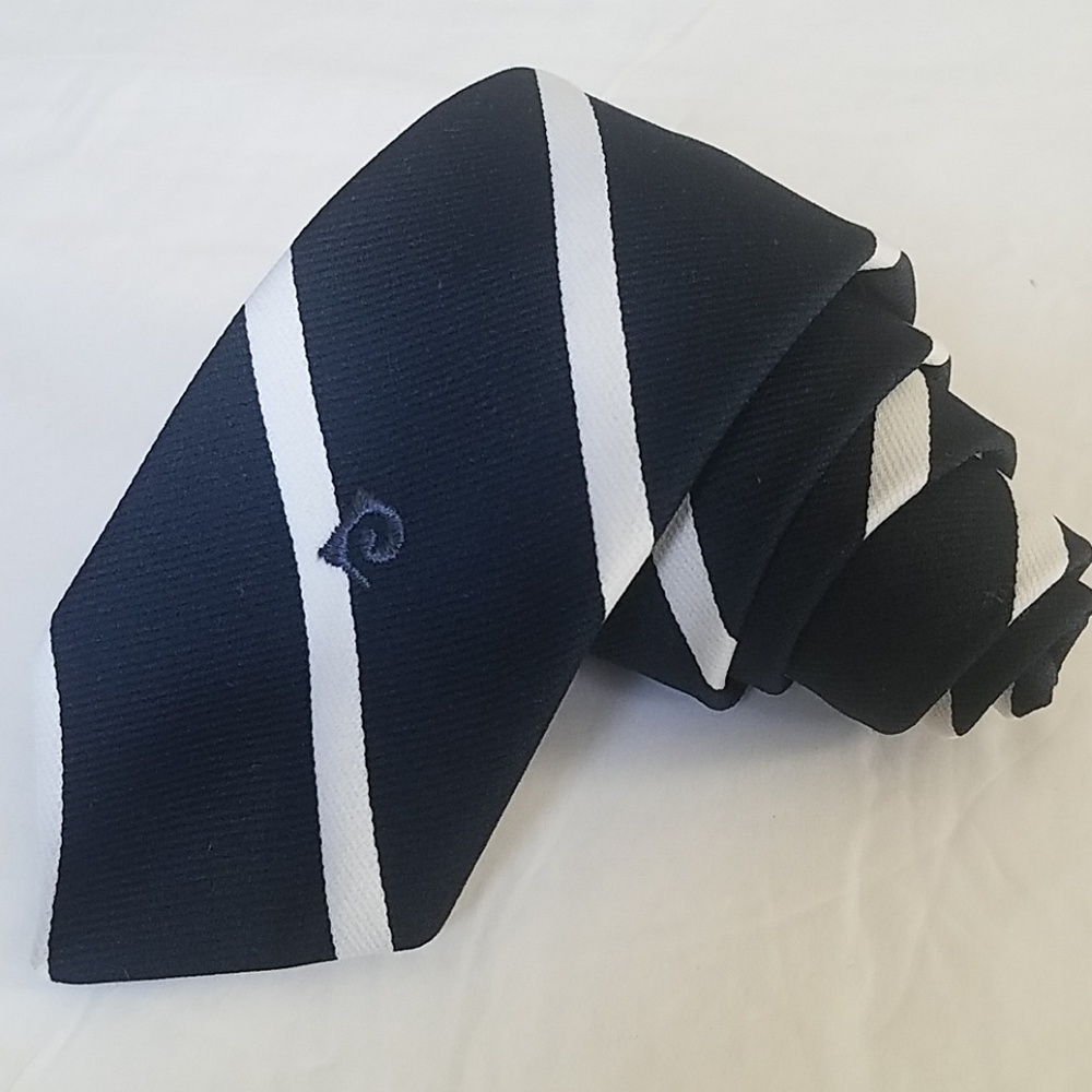 Pierre Cardin Blue & White Striped Necktie